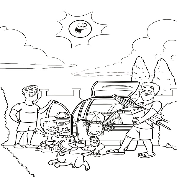 stinkerton mcpoo goes to the beach colouring book page 3